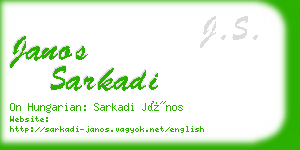 janos sarkadi business card